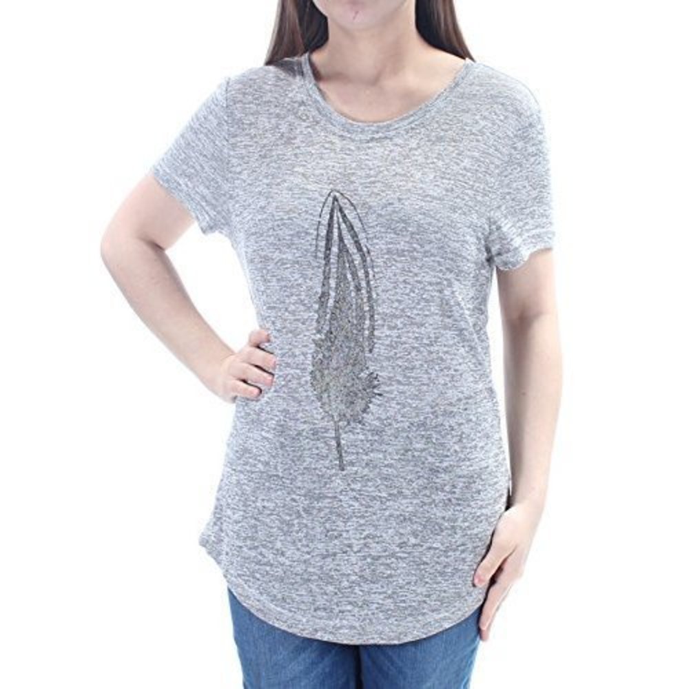 Fair Child Women's Gray Graphic Jersey Casual Top Size M